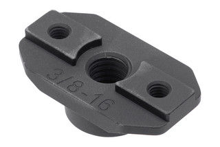 Arisaka Manfrotto 3/8-16 Ball Head Adapter for Rail Slider features a black type III hardcoat anodized finish.